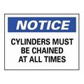 National Marker Co NMC Safety Signs - Notice Cylinders Must Be Chained - Rigid Plastic 10H X 14W N49RB